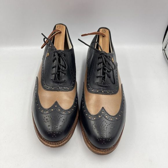 Vintage Footjoy Classics Women 8.5 B Leather Wingtip Golf Shoes Made USA - Picture 7 of 16